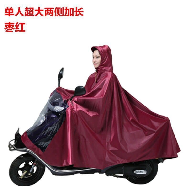 Vento equitação Pedal grande bateria elétrica carro capa de chuva das mulheres dos homens único engrossado motocicleta e