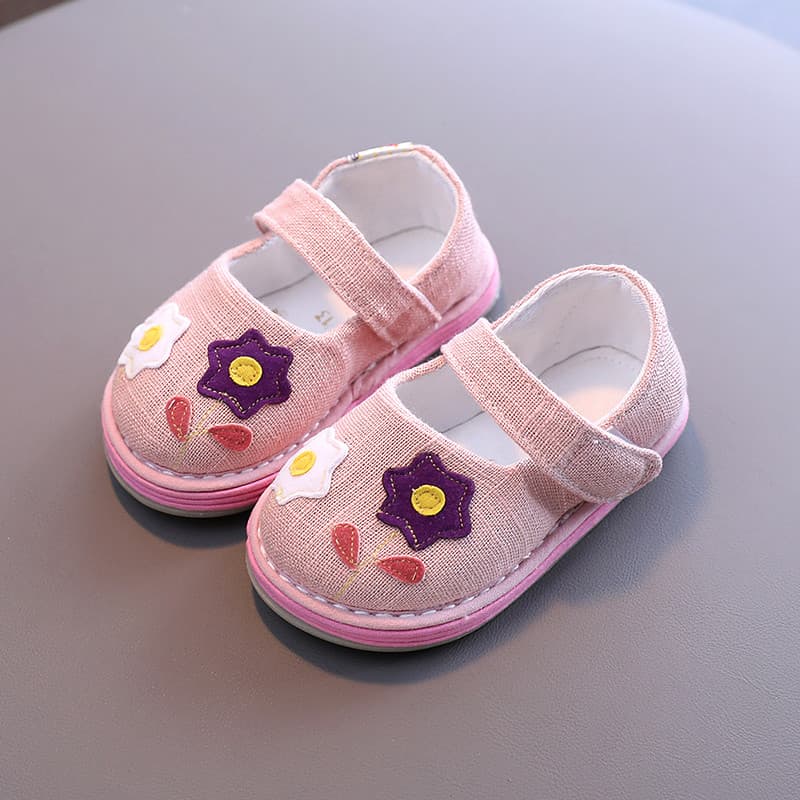 Bebê criança sapatos feitos à mão de sola macia bebê menina pano sapatos 1-3 anos de idade respirável antiderrapante alg