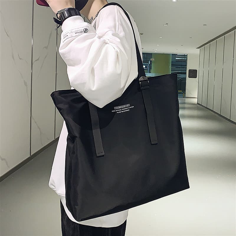 Bolsa mensageiro japonesa masculina de grande capacidade Casual simples bolsa de ombro elegante All-Match Oxford pano bo