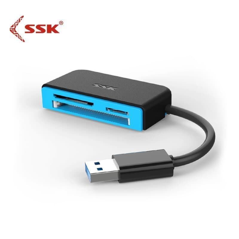 Leitor de Cartões SCRM330 USB3.0 de Alta Velocidade Tudo-em-Um Adequado para Cartões CF, SD e TF de Câmeras