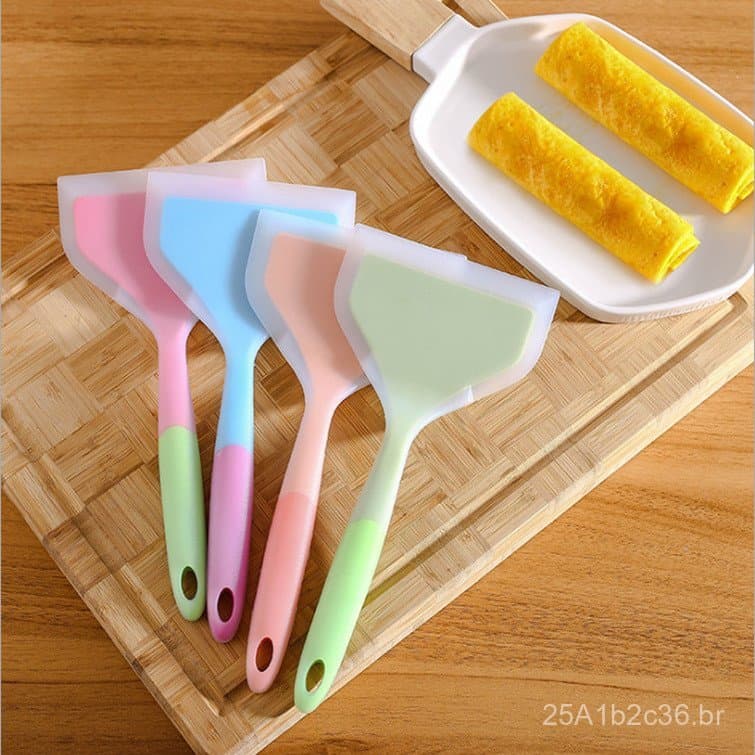 Espátula de silicone para panelas antiaderentes, espátula de silicone para fritar ovos, espátula grossa para ovos, espát