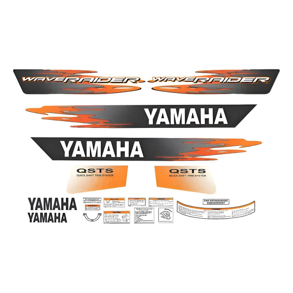 Kit Adesivos Jet Ski Yamaha Wave Raider Laranja E Preto