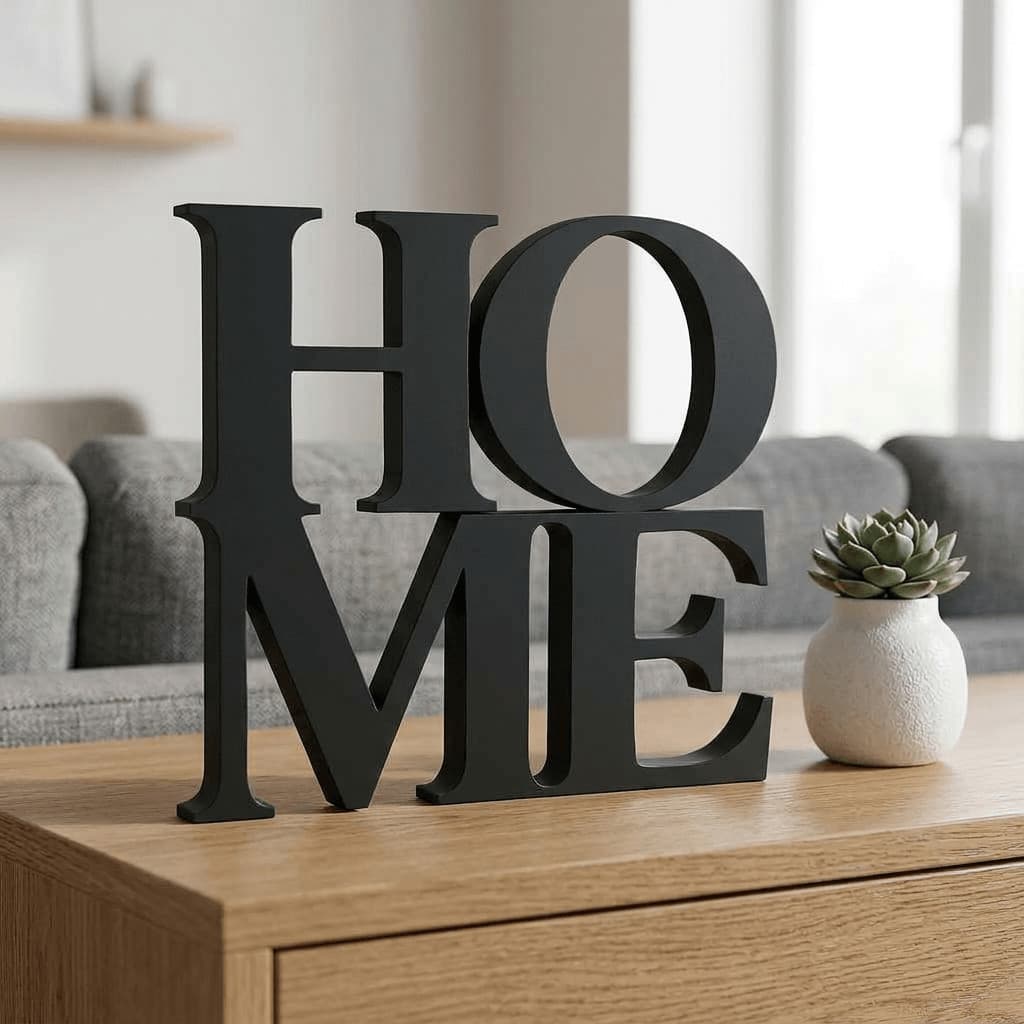 Letreiro Decorativo de Mesa Home com Design Vertical Moderno e Sofisticado