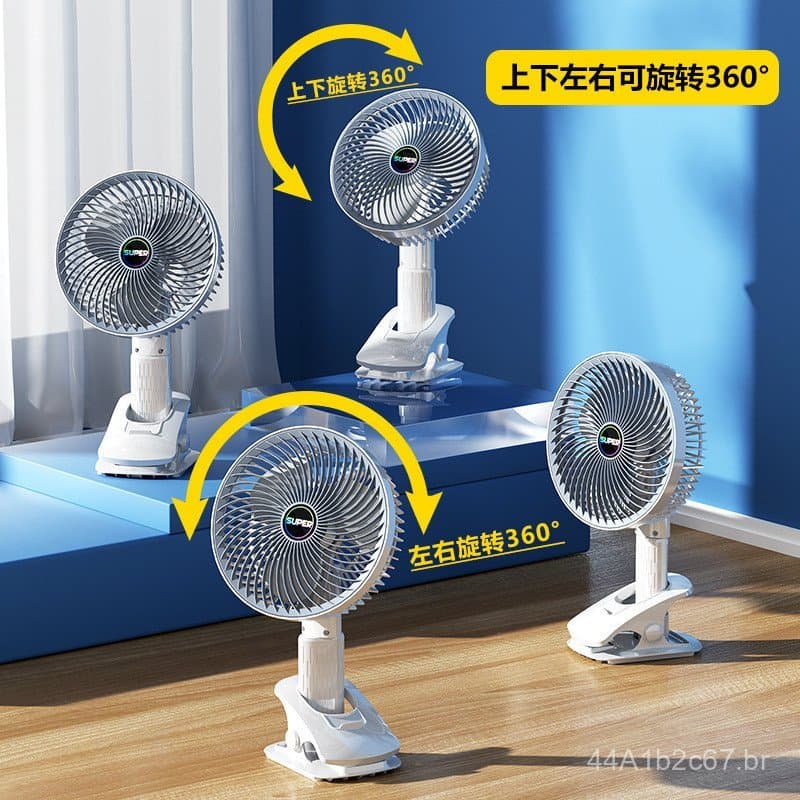 Ventilador de mesa USB recarregável, com clipe, de pé, montado na parede, portátil, de mão, para uso externo, dupla funç
