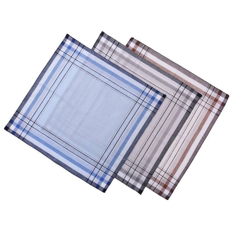 Lenço retrô tingido com fio para homens idosos, lenço masculino de algodão puro, absorvente de suor, limpeza de suor