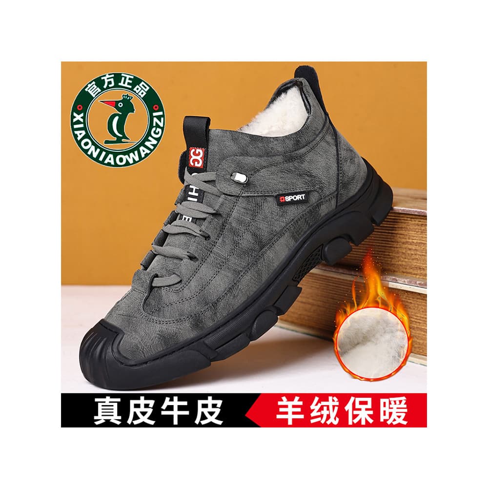 Oren pica-pau sapatos masculinos inverno couro genuíno de alta qualidade Casual Workwear sapatos de couro mais veludo en