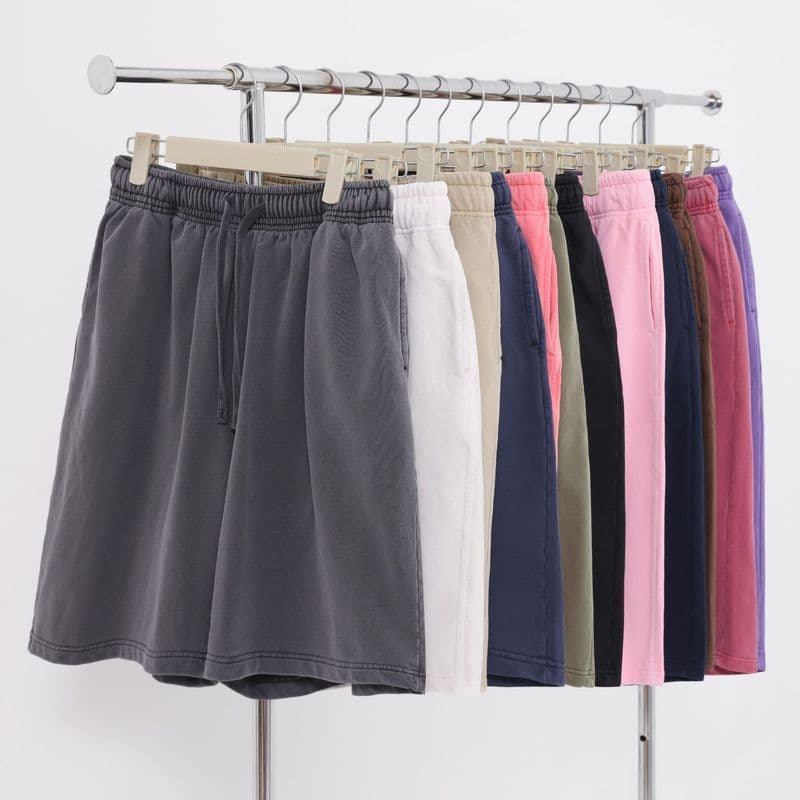 32021 estilo lavagem água angustiado deslumbrante tingido branqueamento Shorts ins Retro solto oversize esportes lazer