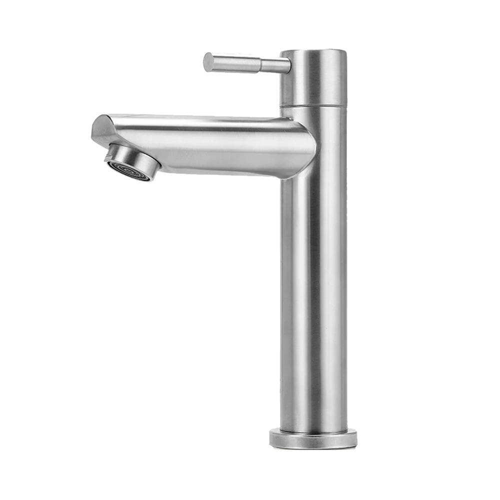 Torneira Para Banheiro Em Aço Inox Escovado Baixa Amazonas Pingoo - Prata