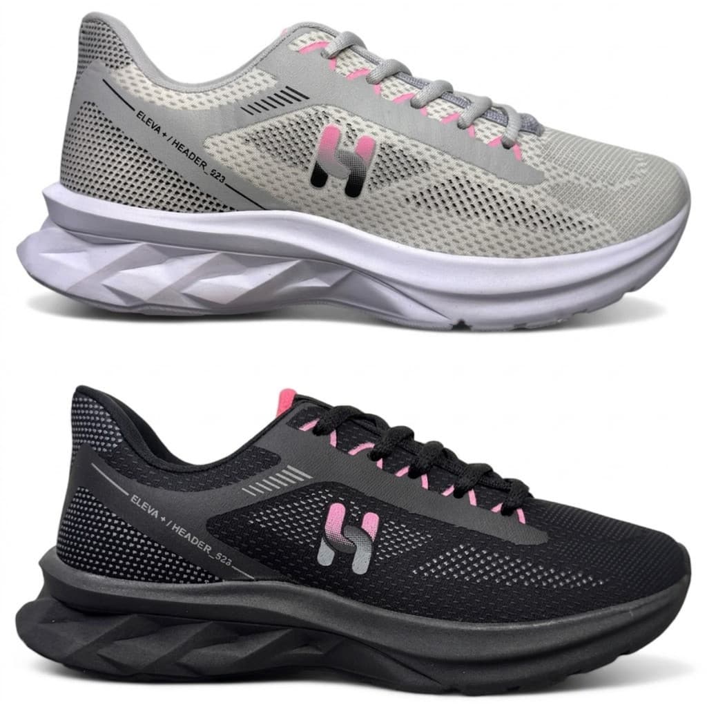 Kit 2 Tênis Feminino Corrida Esportivo Caminhada Casual Academia Treino Fitness Crossfit Leve Premium Respirável Ultra