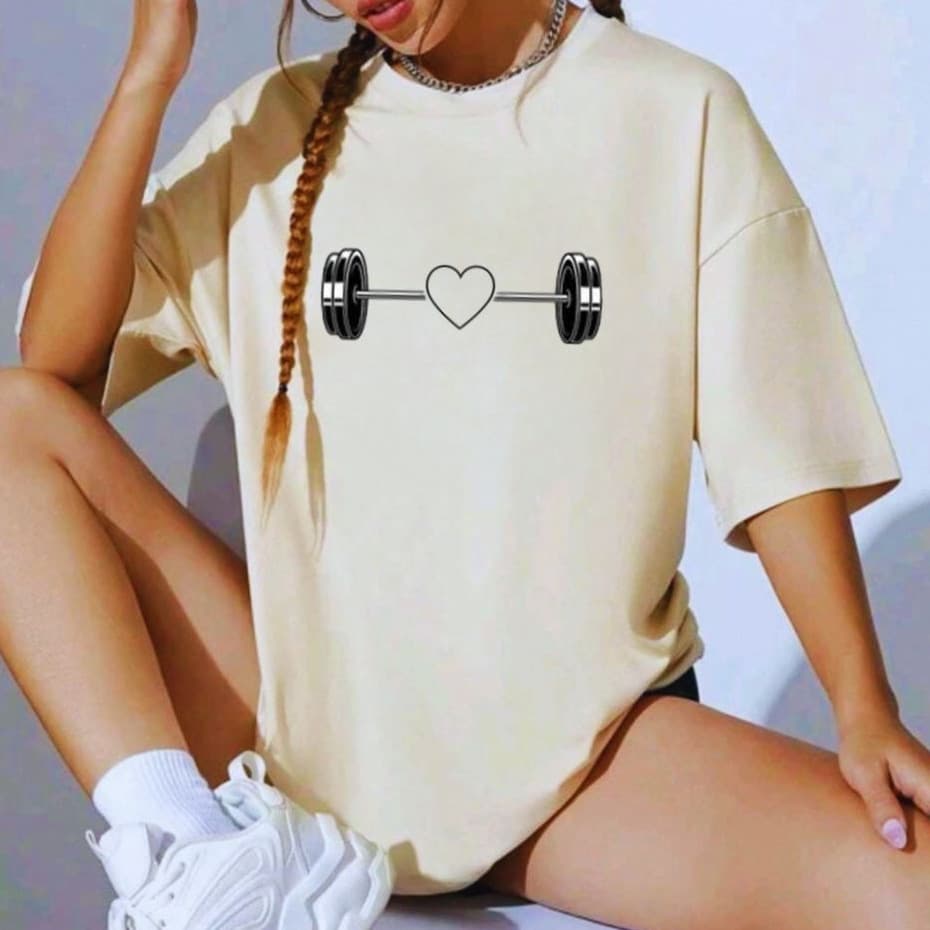 Camiseta Camisa Oversized 100%Algodão  Feminina Gym Academia Fitness Musculação Marombahaltercoracao