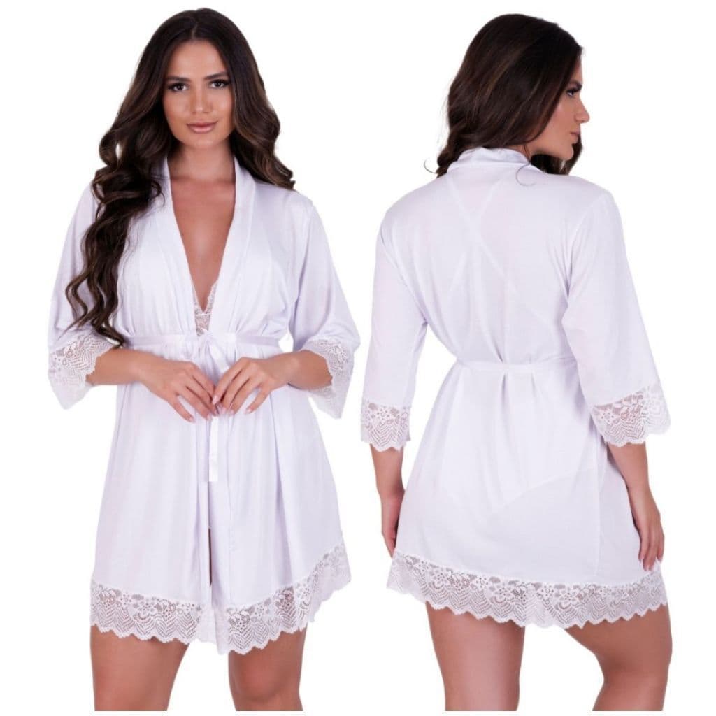 ROBE SENSUAL DETALHES EM RENDA ROUPÃO FEMININO AMAMENTAÇÃO LUXO HOBBY PIJAMA MANGA MÉDIA.