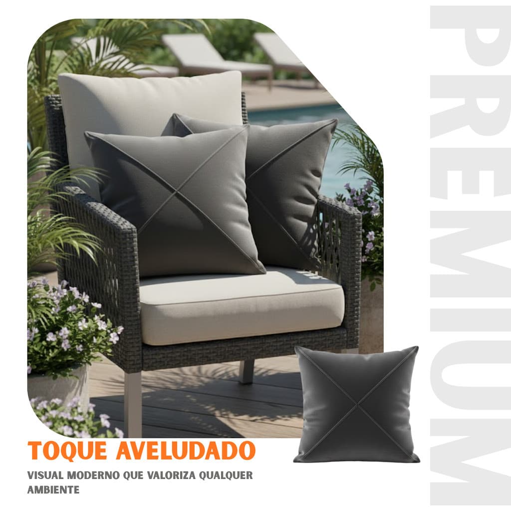 Capa De Almofada Texturizada 45x45cm Decorativa Toque Aveludado, Macia E Moderna