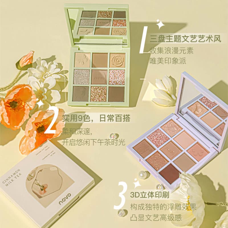 Maquiagem novo chá da tarde paleta de sombras de nove cores fosco cor terra tridimensional Natural tridimensional loja p