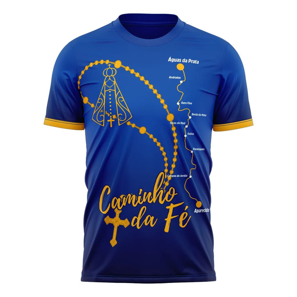 Camisa Camiseta Caminhada Unissex Caminho Da Fé Aparecida Uv