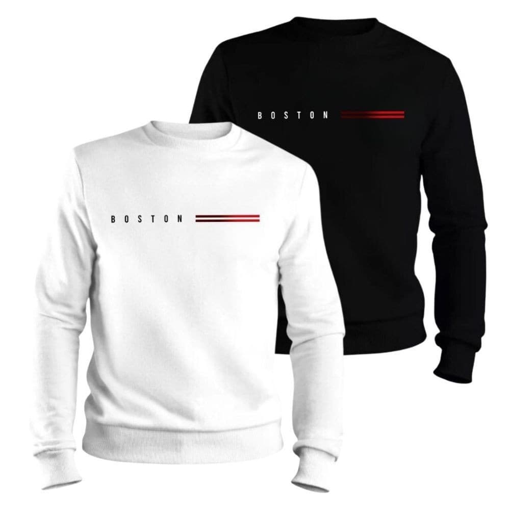 Kit 2 Moletom Masculino Gola Careca Casaco Algodão Blusa De Frio Unissex Promoçao