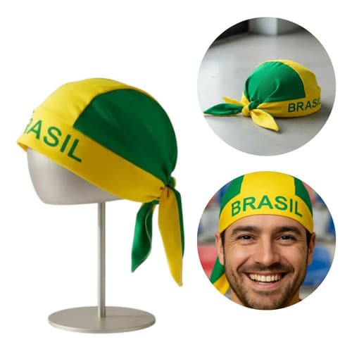 Bandana Lenço Copa Brasil Verde Amarelo Torcedor Verde/ Amarelo Brasil M