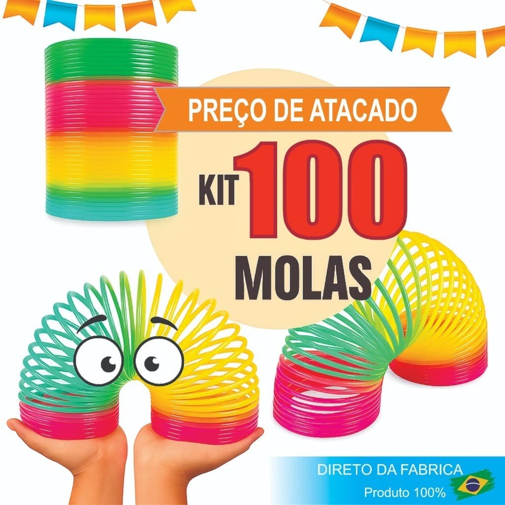 100 Mola Maluca Arco Iris Brinquedo Barato Infantil - Atacado