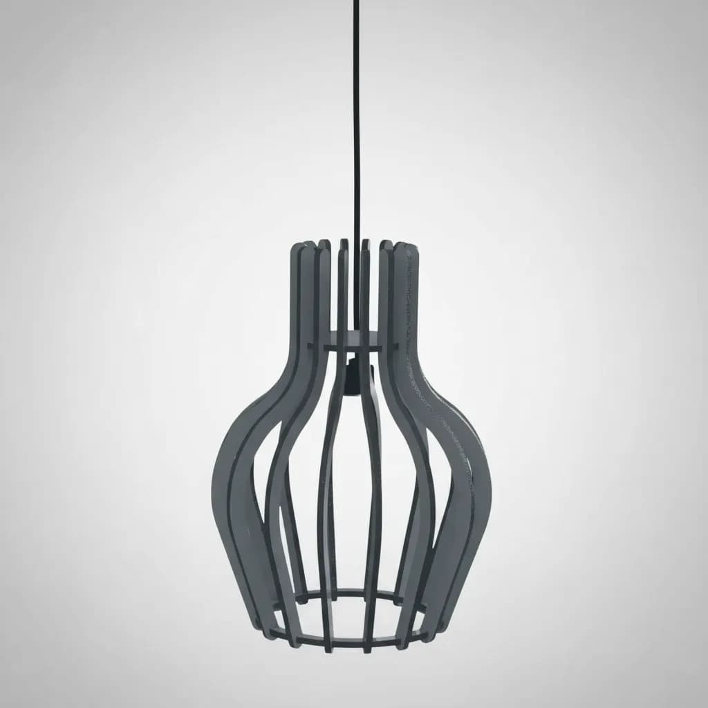 Luminária Pendente Copan MDF Preta E27 Bivolt Moderna Lustre Decoração Sala Cozinha Quarto Design Elegante