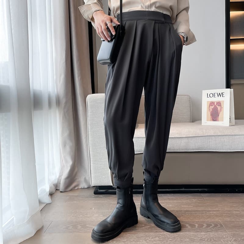 Primavera outono calças com botas Martin calças masculinas Harem calças versão coreana calças de Velcro macacão na moda