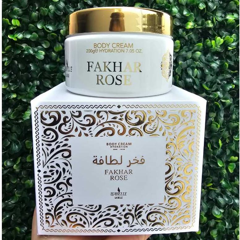 Creme Hidratante Perfume Arabe Fakhar Rose Isabelle la Belle Pasta Pote 200g