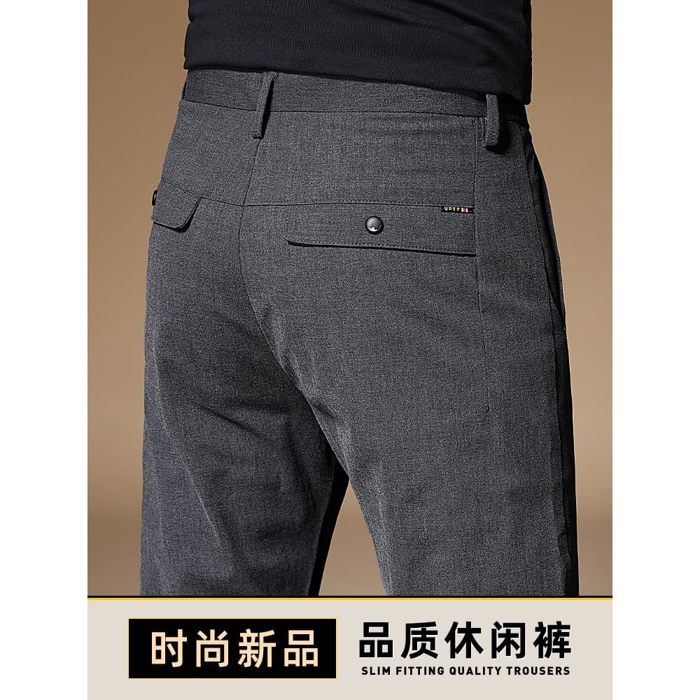 Calças casuais masculinas Street wear negócios Formal wear calças verão estilo fino 2026 novo estilo elástico solto calç