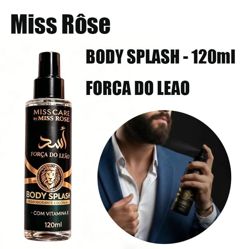 1/2 Unidades Body Splash Masculino Força do Leão Miss Rôse, com Vitamina E