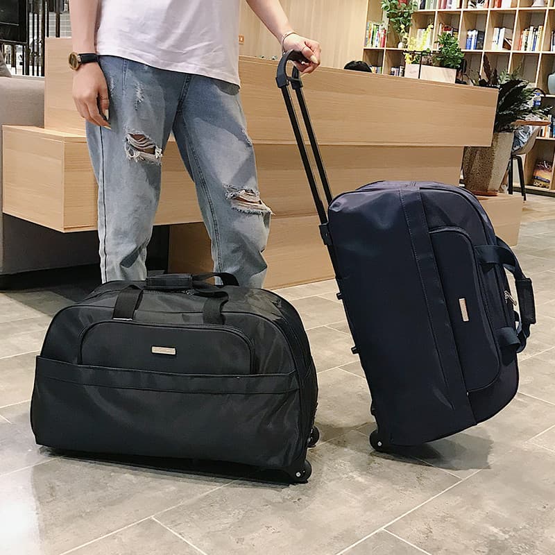 Saco de carrinho saco de viagem das mulheres dos homens saco de viagem portátil grande capacidade saco de bagagem caso d