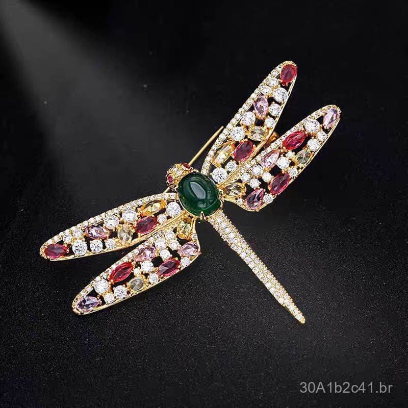 Broche de alta qualidade em formato de libélula para mulheres, joia elegante e moderna de estilo europeu e americano, br