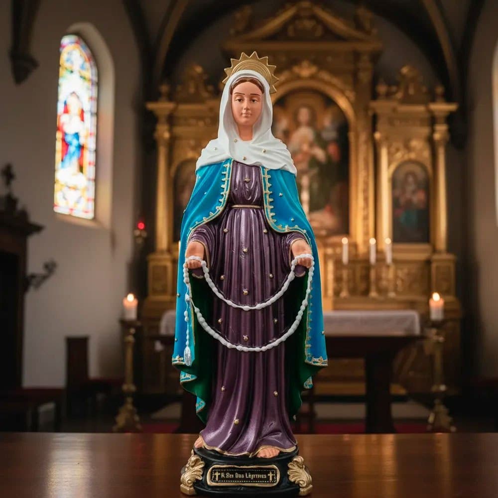 Imagem de Nossa Senhora das Lágrimas de Borracha Inquebrável - 20 cm Decoração Religiosa Católica