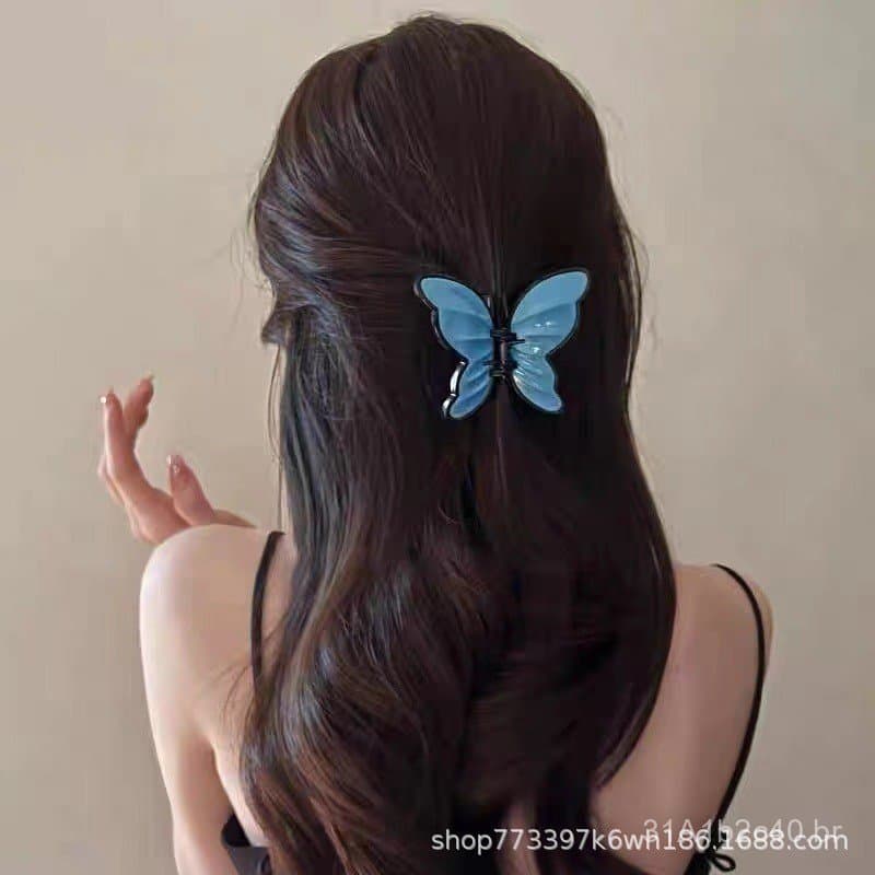 Presilha de cabelo em acrílico estilo borboleta, super elegante e retrô, com design de nicho doce e sofisticado, acessór