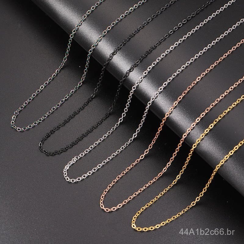 Acessórios de joalheria mais vendidos: corrente em aço inoxidável com revestimento a vácuo de ouro 18k, modelo O cross,