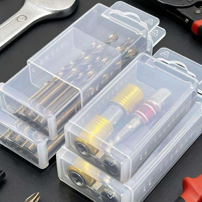Caixa De Ferramentas Transparente Telescópica-Recipiente De Armazenamento De Acessórios-Estojo Parafusos De Brocas-Organ