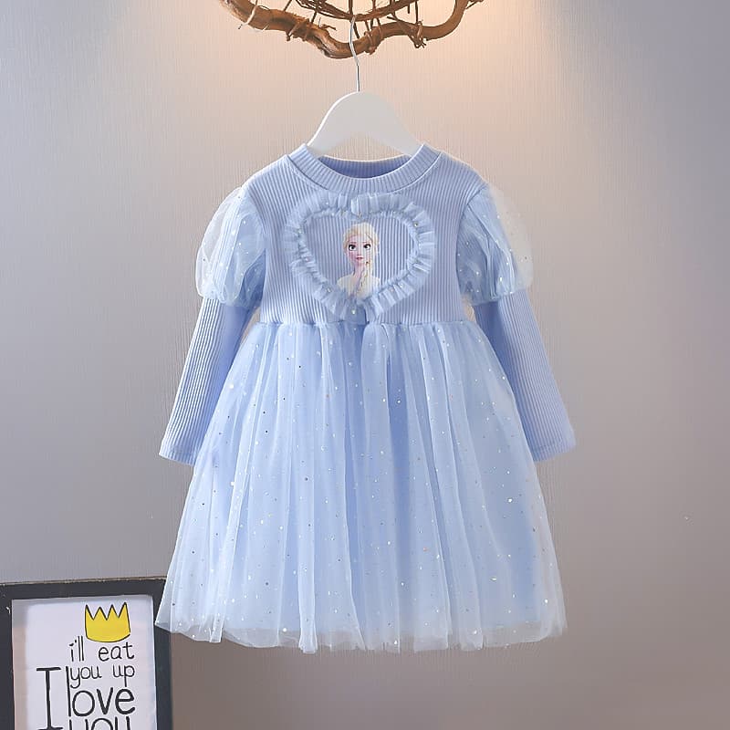 Crianças roupas meninas elsa vestido de princesa 2025 primavera bebê manga comprida vestido estilo ocidental meninas vel