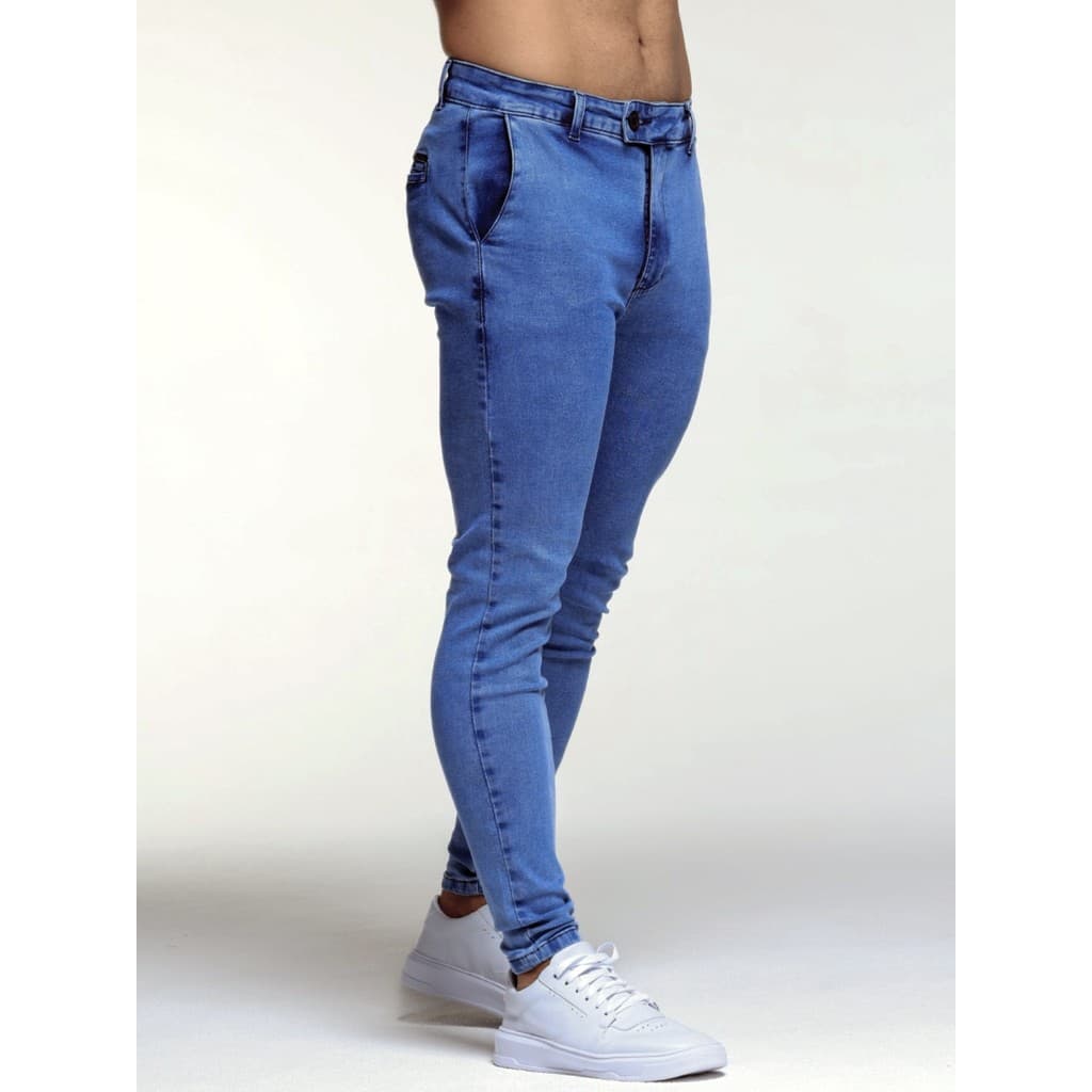 Calça Alfaiataria Italiana Jeans Skinny Masculina Codi Jeans Cós Italiano Transpassado Premium