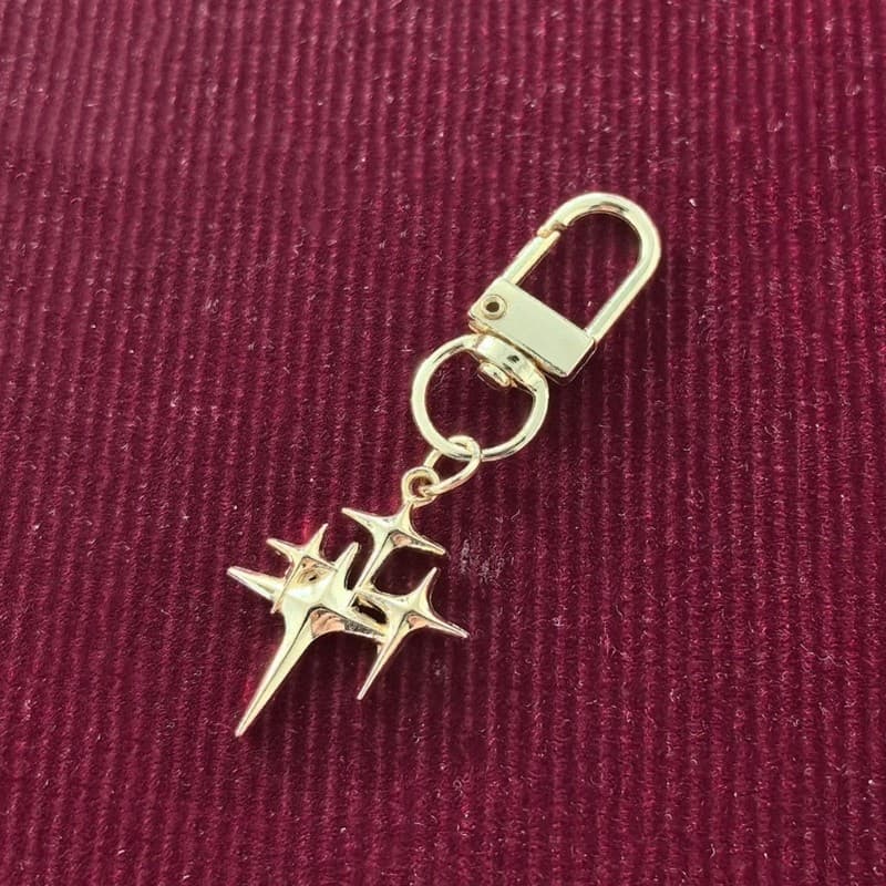 Pingente Chaveiro Liga Elegante blg Lua E Estrela Quatro Pontos