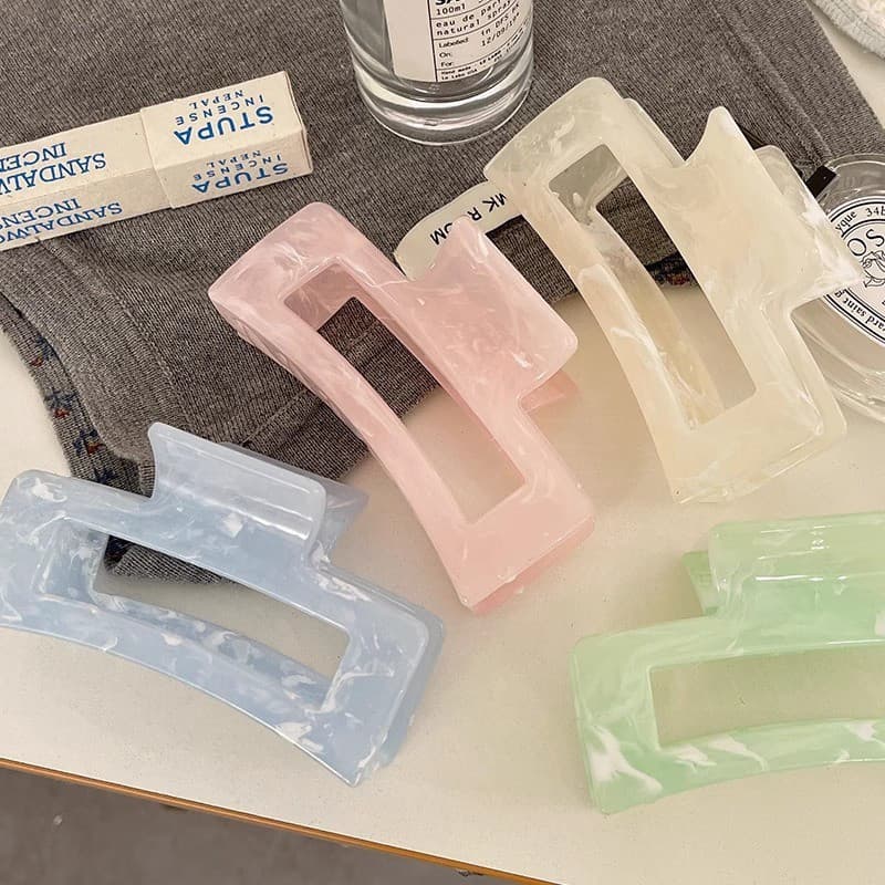 Cores De Mármore Grandes Apertos De Cabelo Cips Hairpin Headwear Acessório Para Mulher