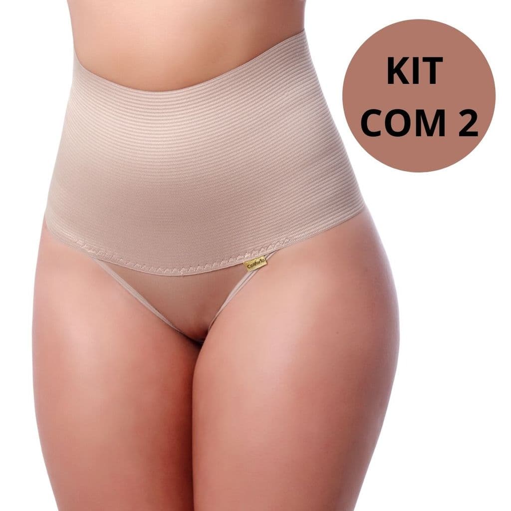 Kit 2 Cinta Modeladora Plus Size Pós Parto Maternidade Reduz Medida - Raquel