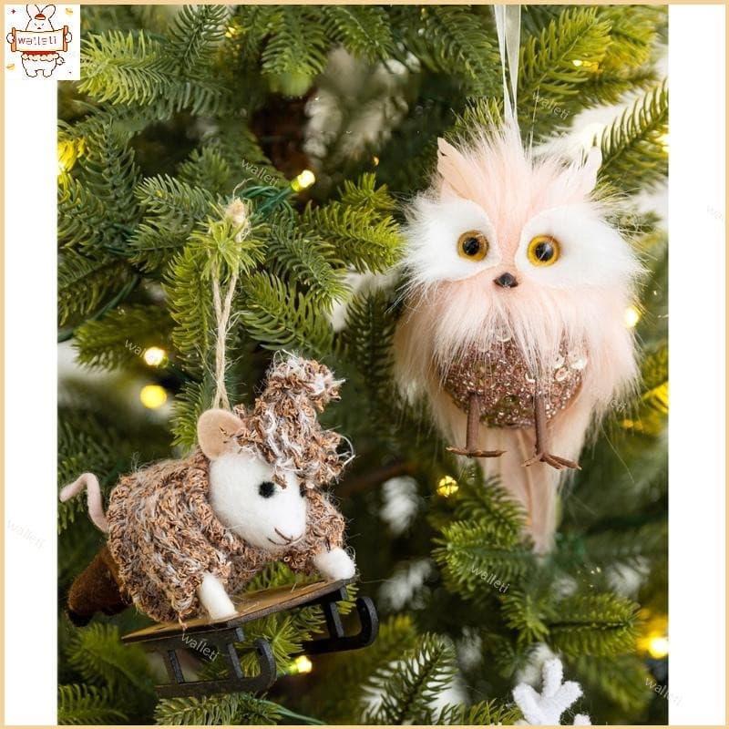 Decorações de Férias de Feltro de Coruja de Alce Ornamentos Macios Adequados para Embalagem de Árvore de Natal Exibição