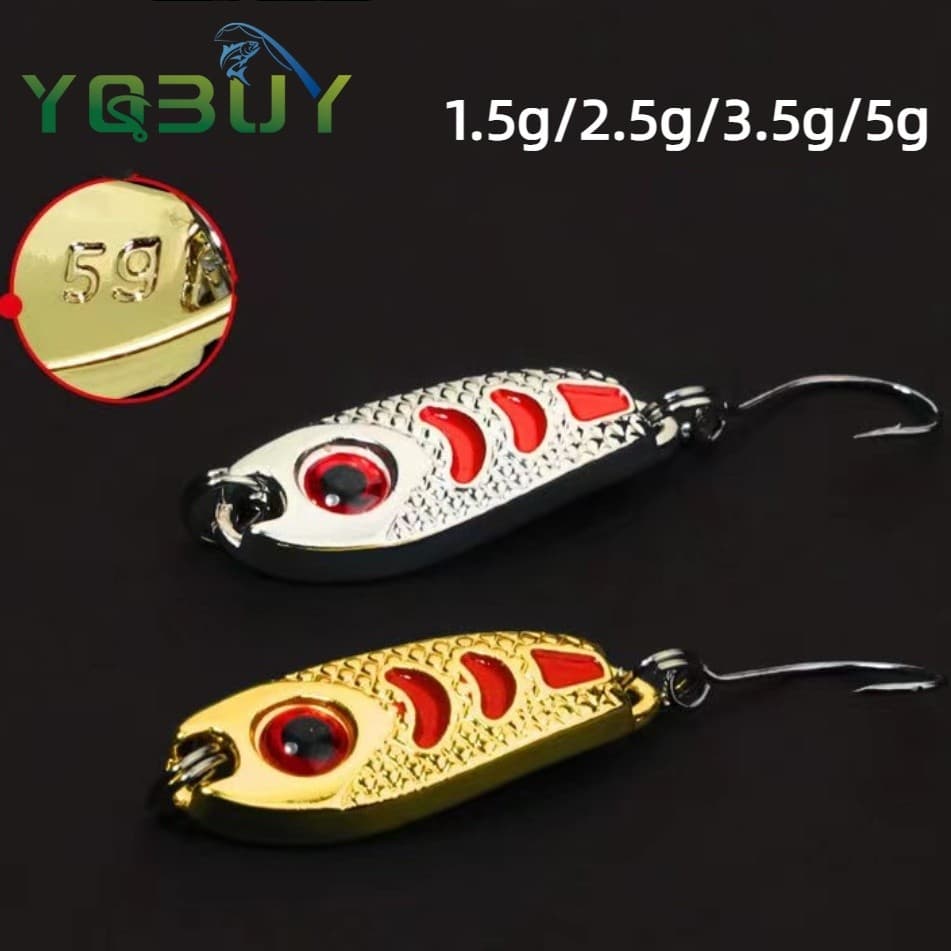 1 Pçs Iscas De Pesca Wobbler Spinner Mini Colheres Artificial Baixo Duro Lantejoulas Metal Aço Gancho Enfrentar