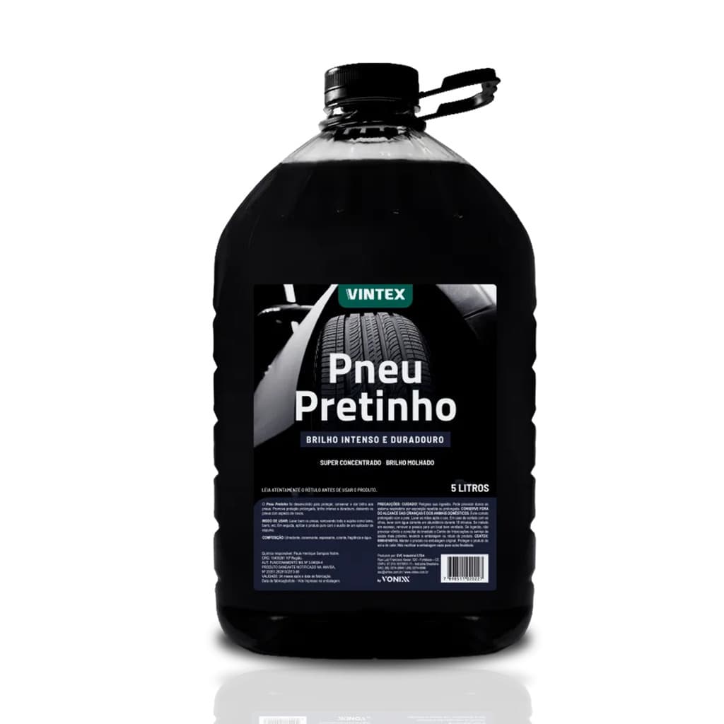 Pretinho Brilho Pneu Pretinho 5 Litros Vonixx Uso Brilhante