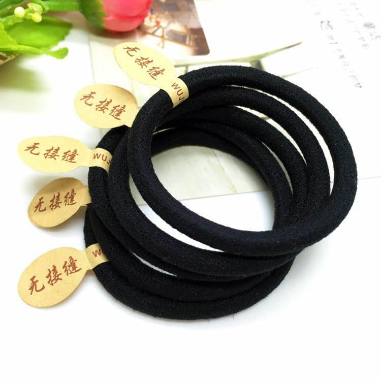 Elásticos de cabelo de alta elasticidade estilo coreano, faixas de cabelo espessas sem costura, elásticos de cabelo, ace