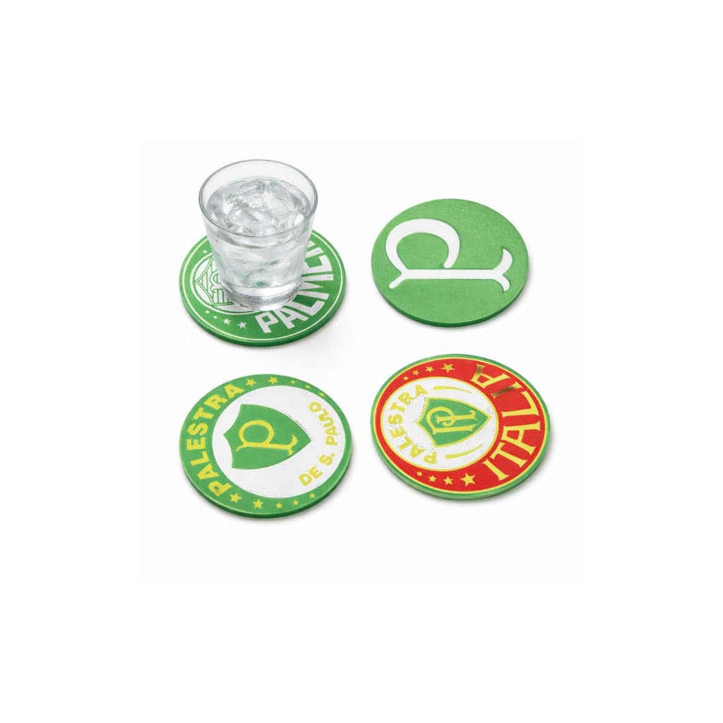 Kit 4 Porta Copos Palmeiras 3D Presente Torcedor Futebol G