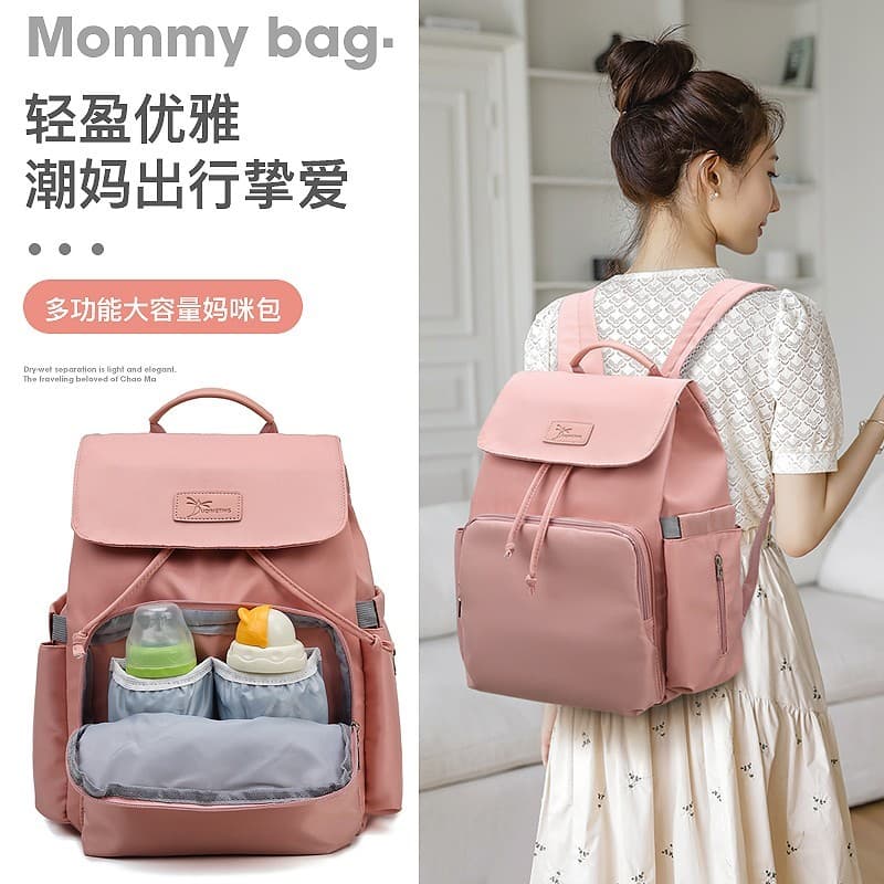 Com bebê para fora leve mãe bebê mochila bebê coreano à prova dwaterproof água moda mãe saco grande capacidade bebê mãe