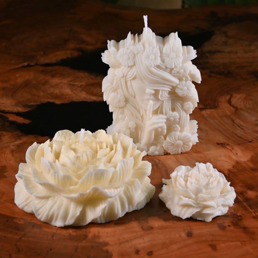 Kit Velas Decorativas Botânico em Cera de Coco Artesanal