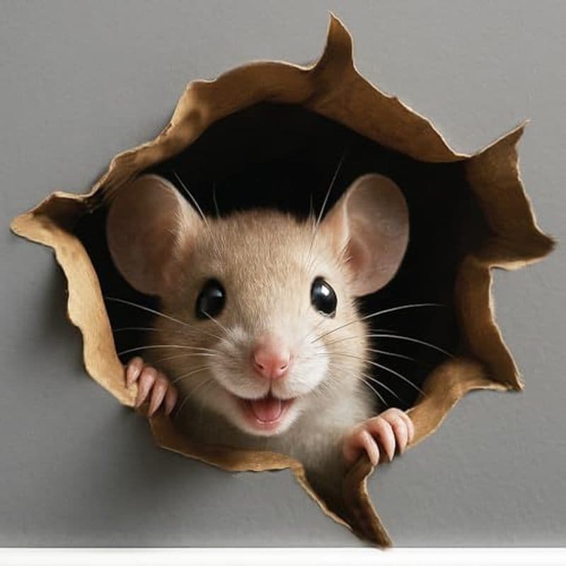 GRITKULTURE Removível Peek A Boo in Hole Decal Sticker 5.1 Polegadas 2 Pack . Adesivo De Parede Com Furo No Efeito 3D De