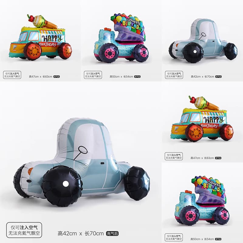 3D montagem tridimensional Retro clássico carro menino aniversário crianças festa decoração montagem filme de alumínio b