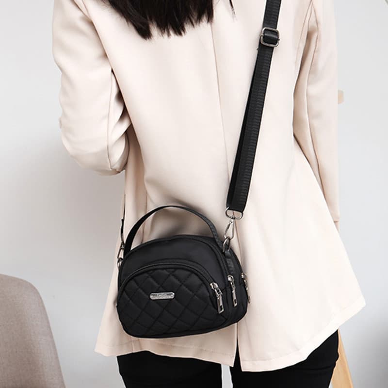 Influenciador pequeno saco All-Match moda náilon lona pequena saco feminino 2024 novo estilo moda saco do telefone móvel