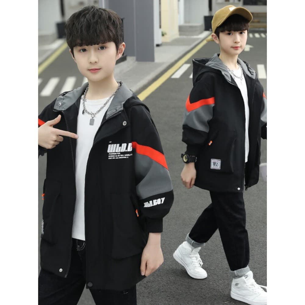Meninos blusão jaqueta primavera outono estilo 2026 novo estilo elegante grande menino bonito Casual topo estilo de comp