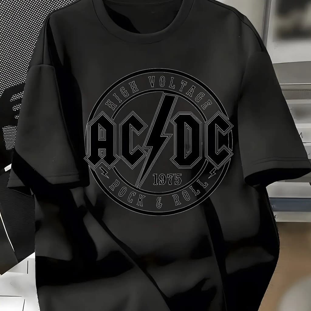 Camiseta Estampada Banda Rock AC/DC OG 100% Algodão