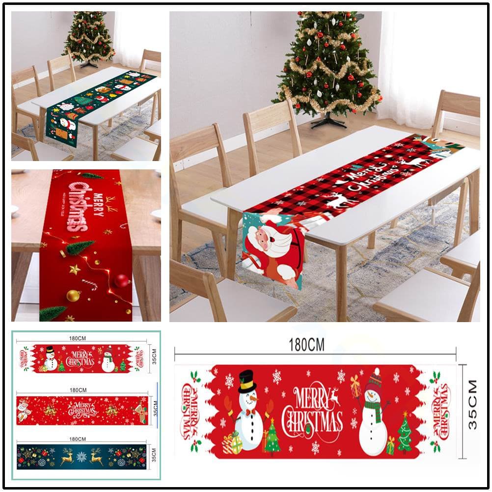 Nordic natal corredor de mesa linho impresso isolamento térmico toalha de mesa de linho à prova dwaterproof água tapete